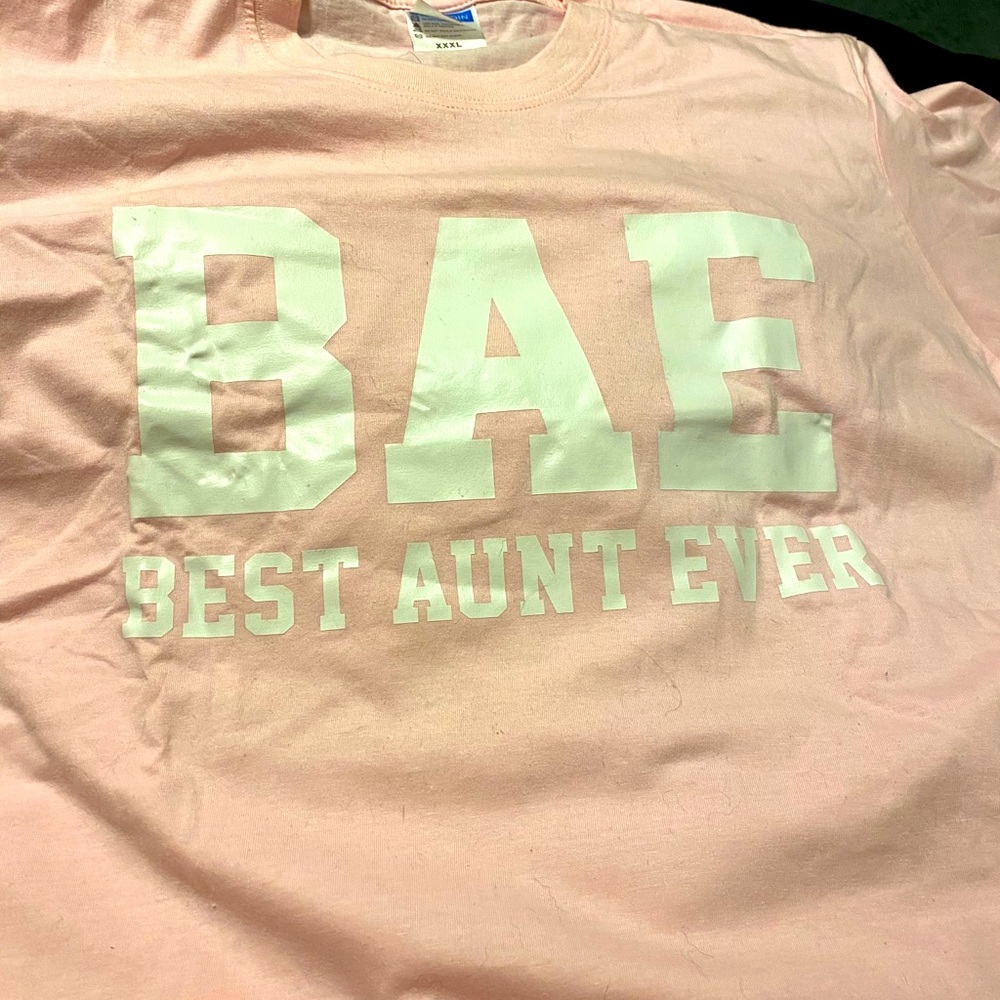 Best Aunt Ever Pink TShirt Asian Sz 3x, US Sz 14-M